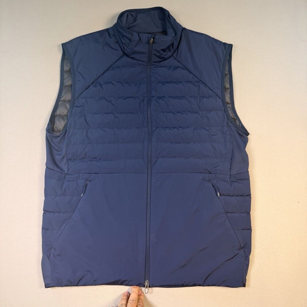 Lululemon Down For It All Vest Mens XL Blue 700 Fill Goose Down PrimaLoft EUC